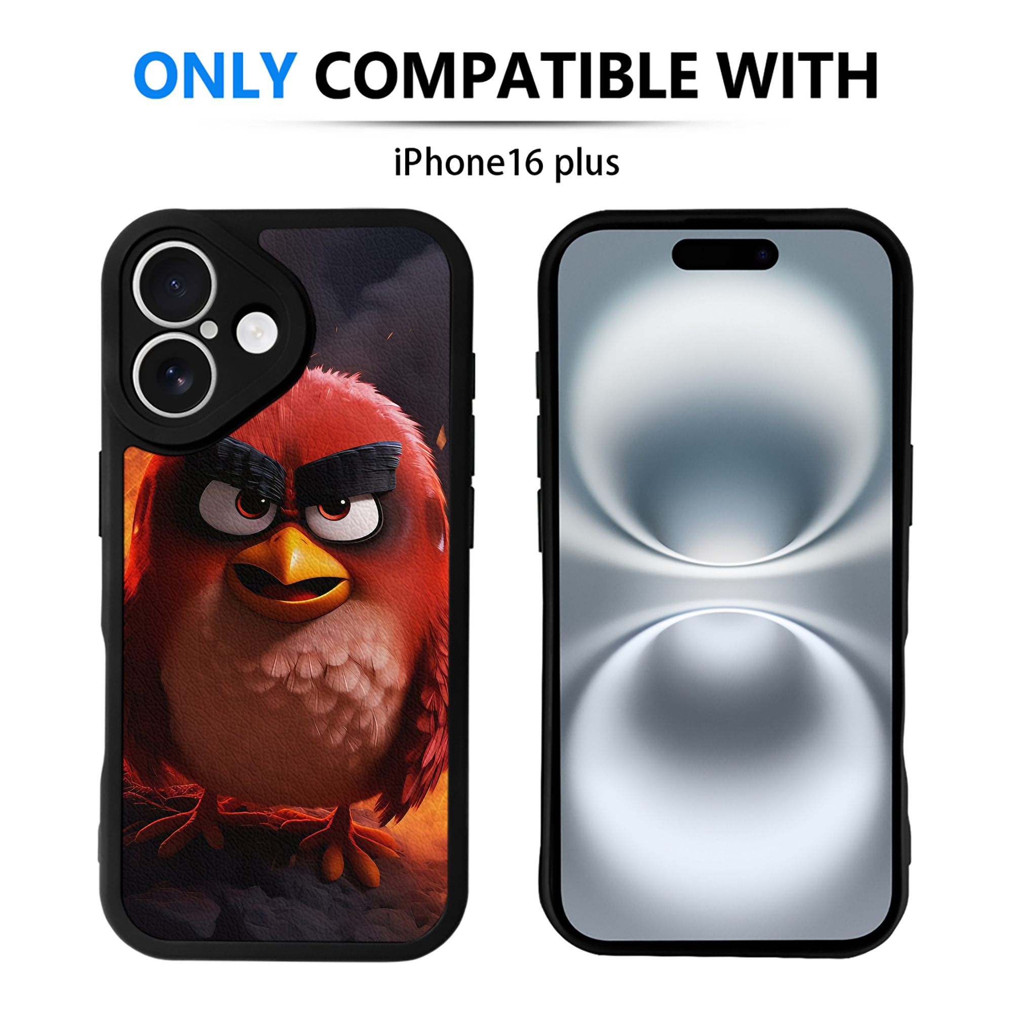 （画像用） Angry Birds アングリーバード 【iPhone 16シリーズ対応】シリコンスマホケース（レザー調） 材質：シリコン